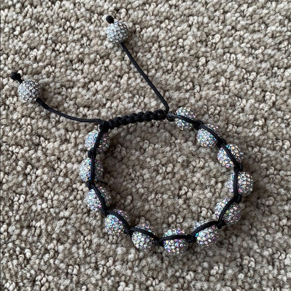 Black and crystal shamballa bracelet